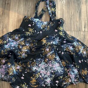 Free People Black Floral Mini Dress
